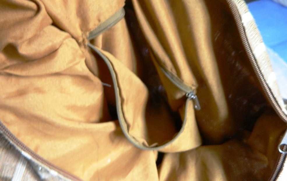 Beżowa płócienna torba, duża torebka, shopper