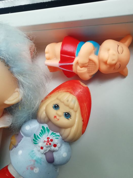 лот резиновые игрушки СССР красная шапочка буратино мышка свинка