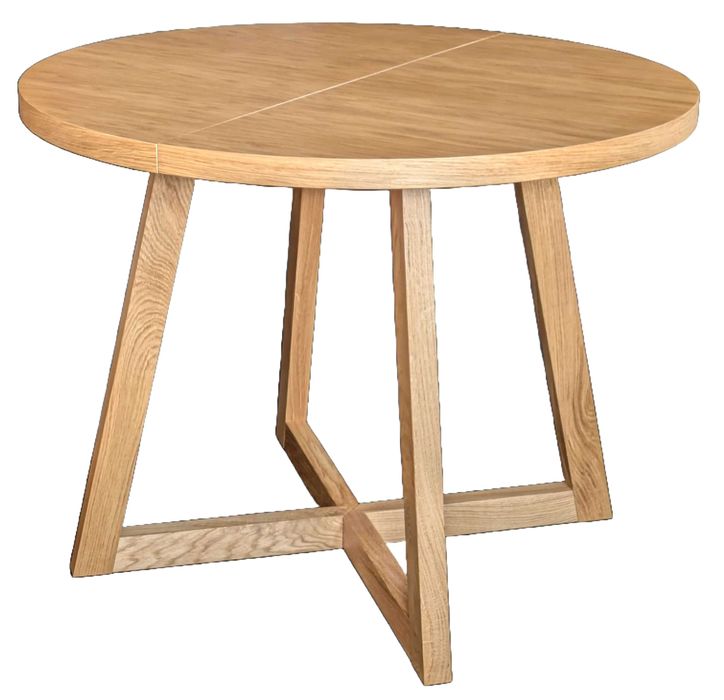 STÓŁ dębowy okrągły rozkładany 100/200 naturalny LITY DĄB fornir PRODUKT PL