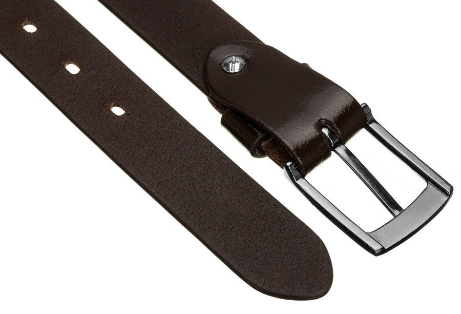 wąski pasek męski z polerowanej skóry naturalnej licowej - rovicky 110