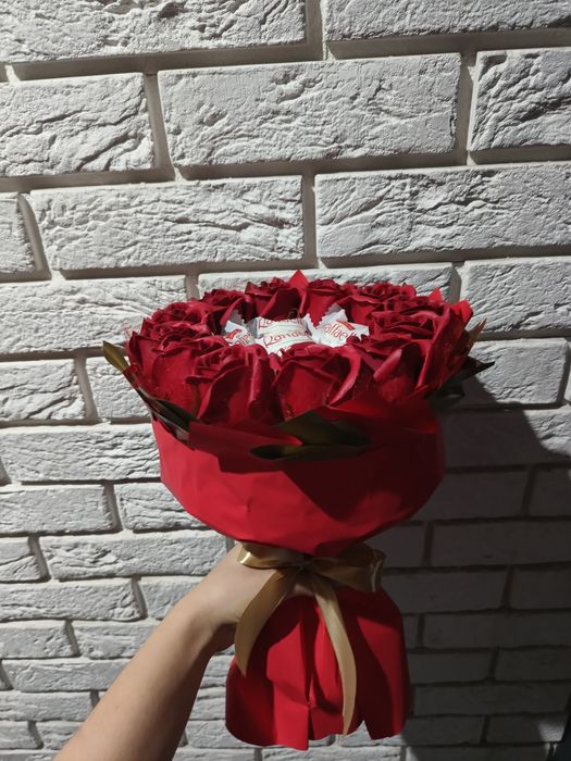 Box ze słodyczy bukiet jadalny bukiet na urodziny imieniny dla niej