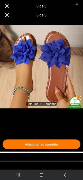 3 pares de sandálias n°37
