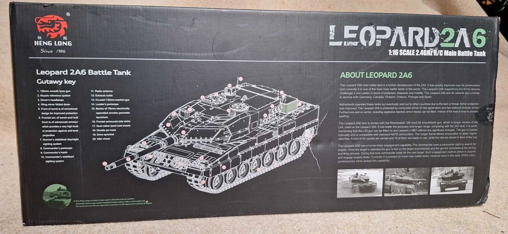 Czołg  2A LEOPARD 1:16 Heng Long dym V.7.0,2,4Ghz