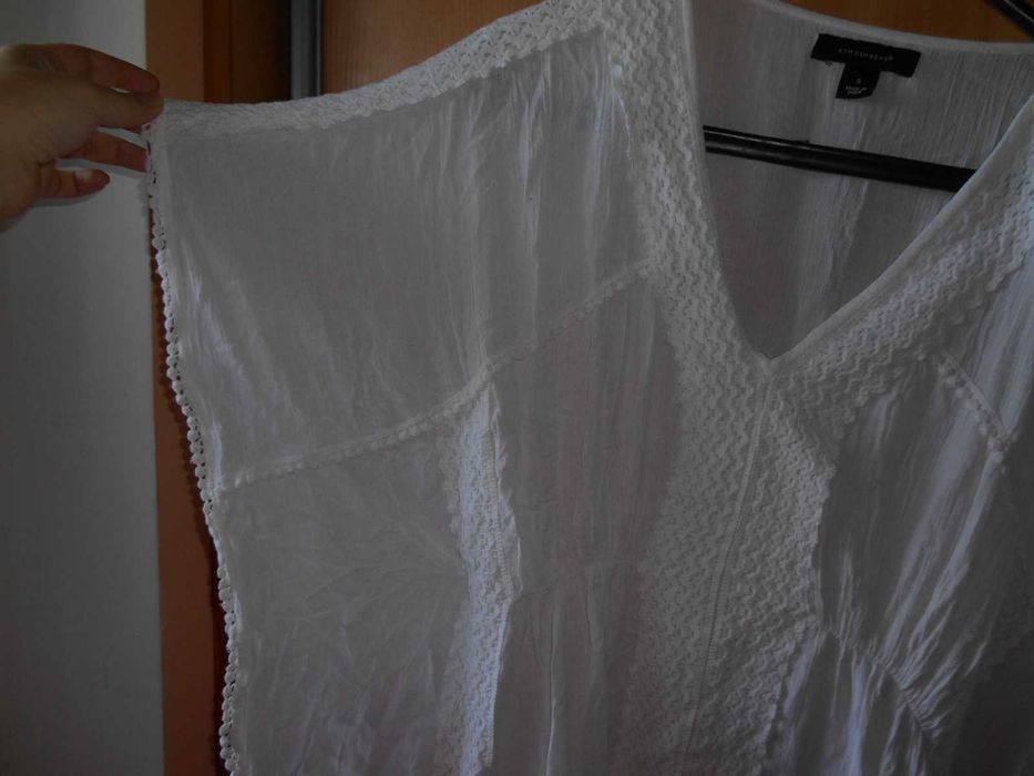 пляжна туніка натуральна біла жатка есочка