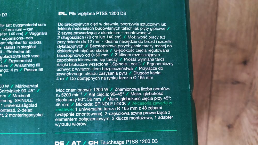 Piła wgłębna PTSS 1200 D3