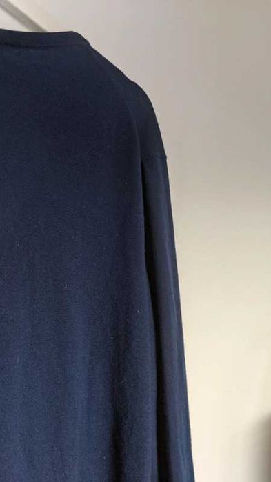 Sweter wełniany 100% wełny kardigan granatowy