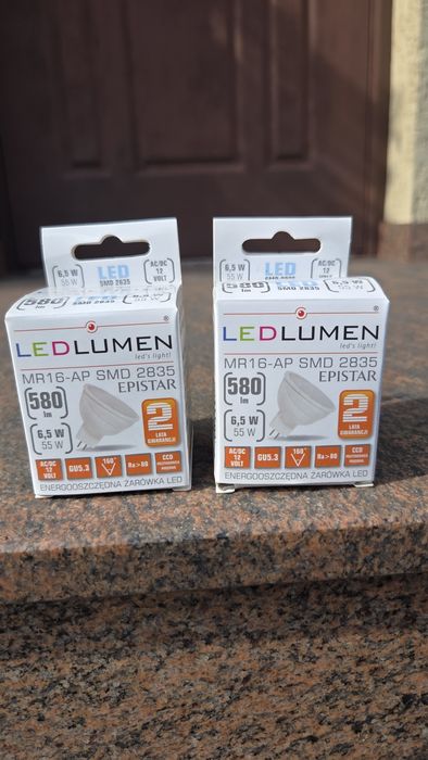 Żarówki LED MR16 GU5.3 12 V 6,5 W – 2 sztuki