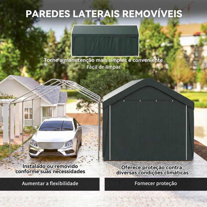 Garagem de exterior 590x300x280 cm portas 255x198 cm