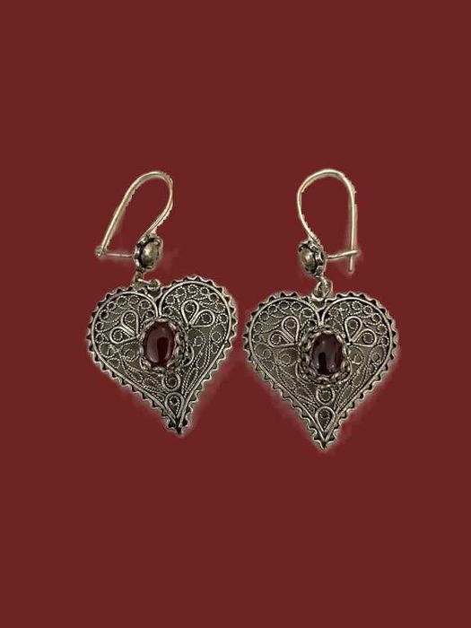 srebrne filigranowe kolczyki