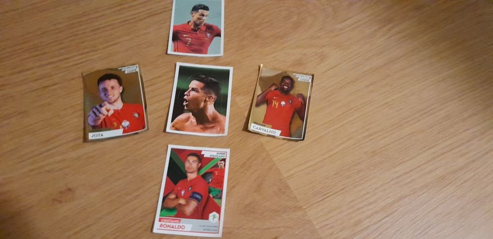 Autocolantes Cristiano Ronaldo Panini e outros Dourados e normais