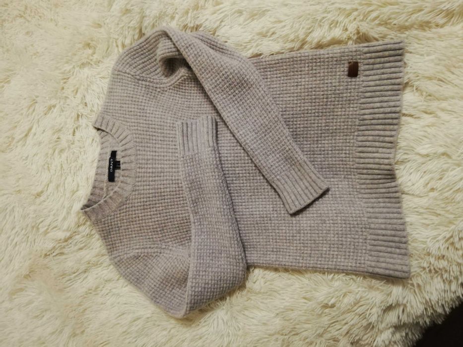 sweter wełniany Gant XS S 36 100% wełna szary