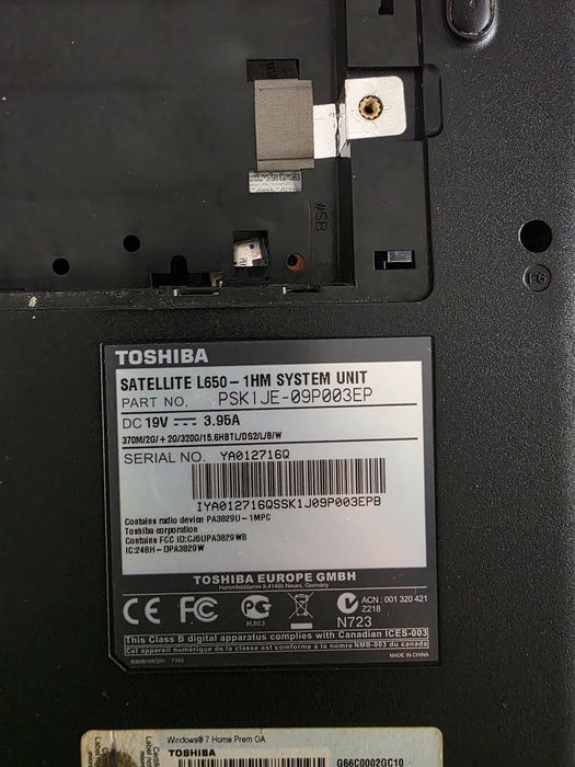 Peças portátil toshiba l650