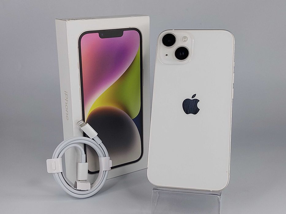 iPhone 14 128 GB 5G Biały - Bardzo Dobry Stan - Bateria 82%