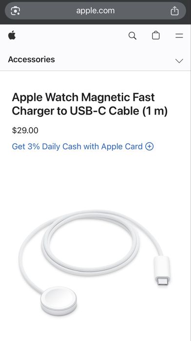 Apple Iwatch зарядное оригинальное  утстройство для часов (упаковка)