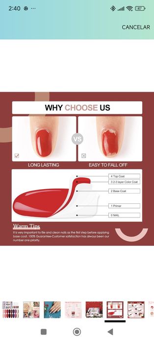 Kit esmalte de gel para unhas