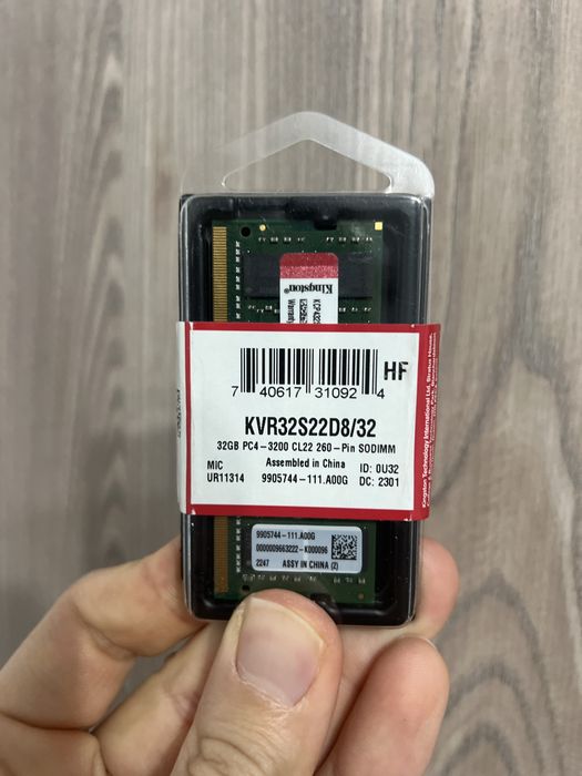 32GB Kingston DDR4 3200 SODIMM для ноутбука (KVR32S22D8/32)