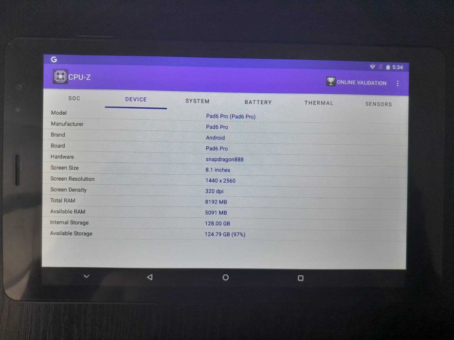 Планшет Pad 6 Pro 8,1дюйм.Android 13, 8 ГБ/128 ТБ, 2 SIM-карты 10-ядер