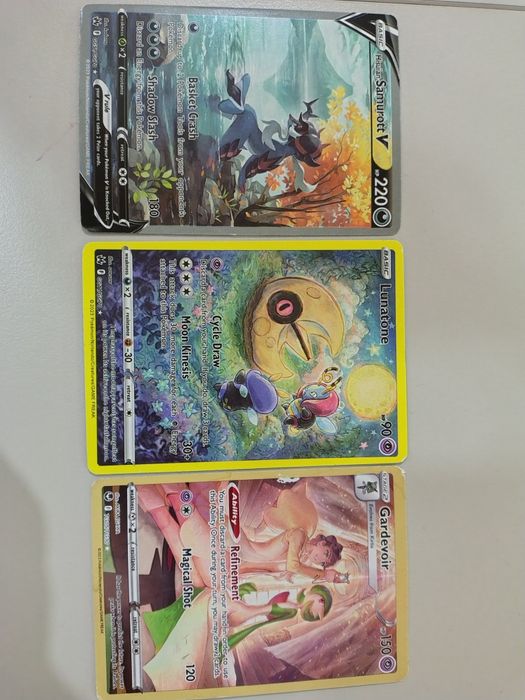 Karty pokemon /lunatone/ gardevoir /samurott