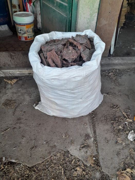 Lote de lenha, casca pinheiro, luvas