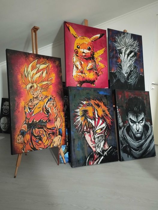 Son Goku pintura original em tela