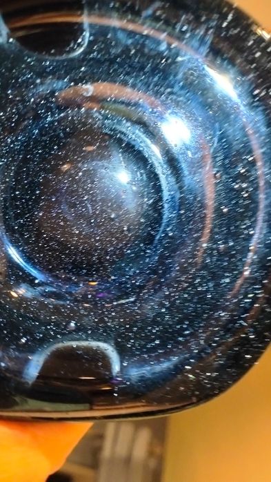 Wazon i miseczka fajny niebieski zestaw efekt antico