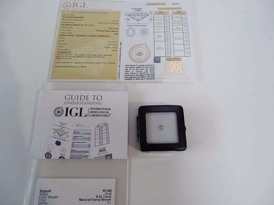 Piękny Diament 0.51 ct SI1. Certyfikat