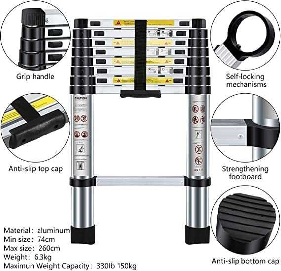 Escada Telescópica 2.60m (Autocaravana / Campervan)