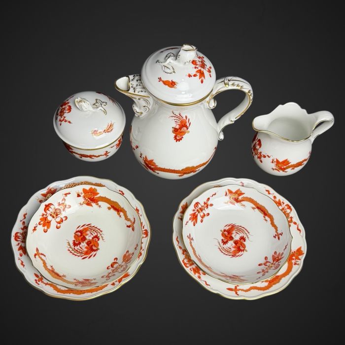 Serwis dla 2 osób miśnia meissen czerwony smok azjatycki B51/101101