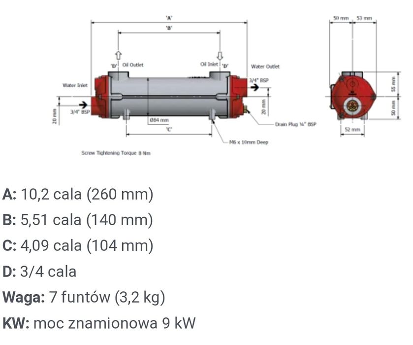 Chłodnica olejowa Bowman 1425-2 nowa