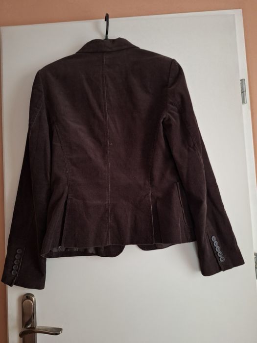 Żakiet damski sztruks ciemny brąz Zara