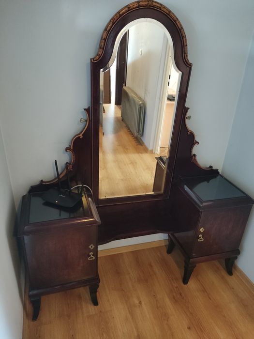 Zabytkowa toaletka z lustrem szafka retro komoda