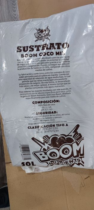 Sacos Substrato Coco Boom Nutrients 50L