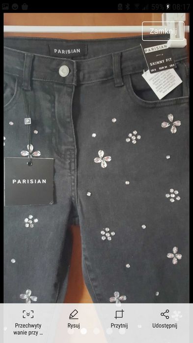 Spodnie damskie nowe jeans skinny Parisian rozmiar 34