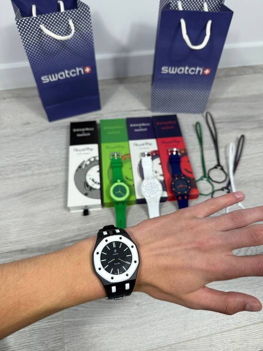 Годинник Royal Pop AP x Swatch | Стильний кварцовий годинник | Повний комплект | Новий | Годинник Рояль Поп