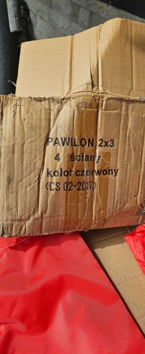 Pawilon handlowy cateringowy, ekspresowy - 2x3 m - 4 ściany - czerwony, namiot ogrodowy