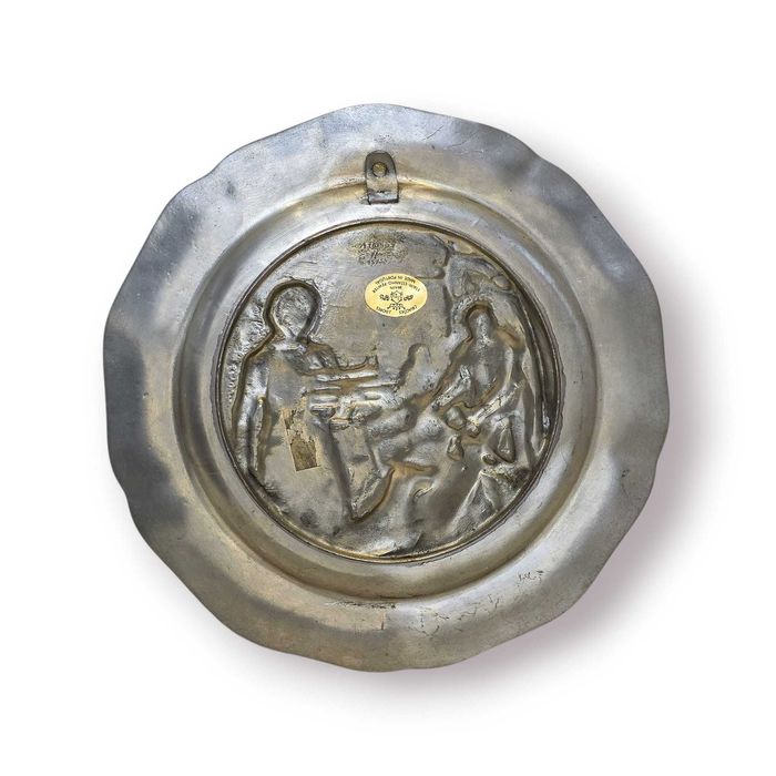 Prato Decorativo Estanho – Cena Rural Portuguesa – Criações J. Dores