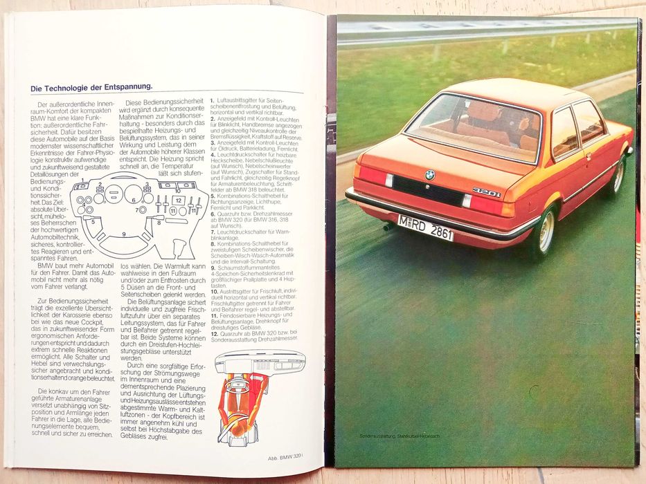 BMW seria 3 / E21 / 1977 - prospekt 32 strony, stan BDB+ (316, 318, 320, 320i) *przesyłka GRATIS !