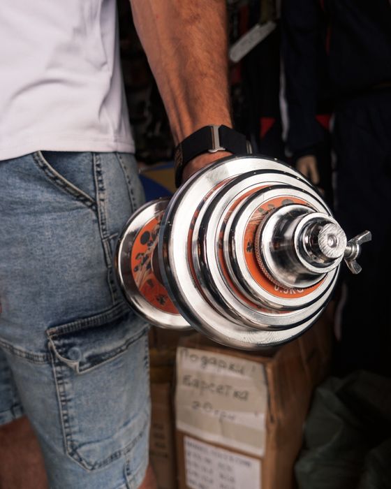 Гантели наборные 20 кг, 15 кг/гантелі набірні хромовані