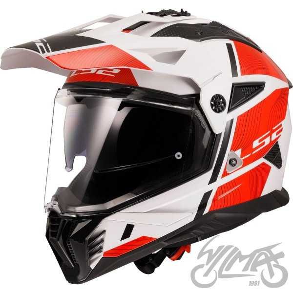 KASK motocyklowy LS2 MX702 PIONEER II HILL WHITE RED roz. XXL nowość