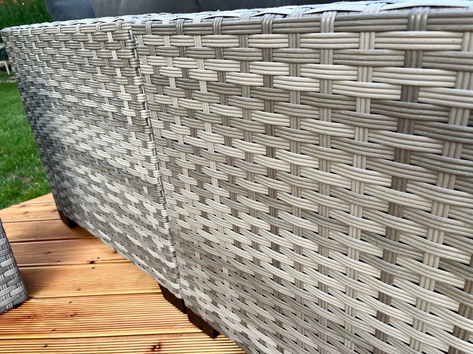 komplet technorattan PALERMO XL narożnik sofa szary mix technorattan