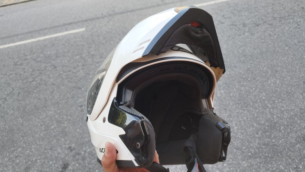 Capacete ACERBIS BOX G-348 Branco C/ Equip.  comunicação Bluetooth