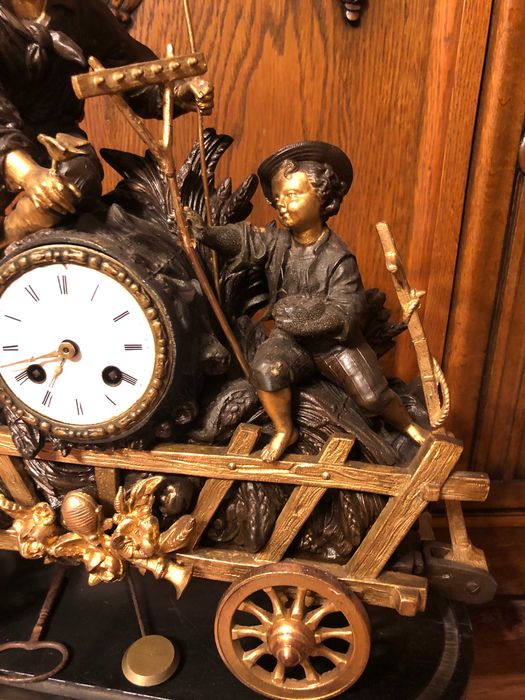 Antyk piękny i niespotykany zegar francuski Japy XIX wiek