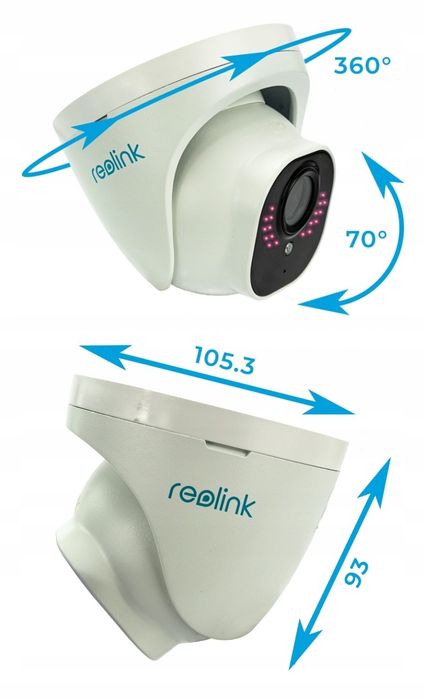 Reolink RLC-820A Kamera Poe 8mpx Kopułkowa Ip PoE IP67 Białą 4K