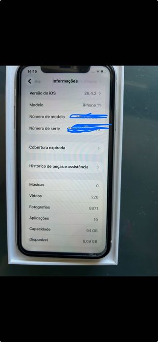 iPhone 11, prateado 64GB com caixa original e carregador fast charging