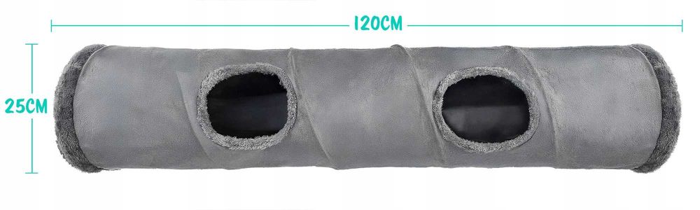 Tunel dla kota z legowiskiem i piłeczką 120 cm