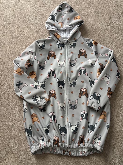 Soft shell w pieski, dluga kurteczka 134