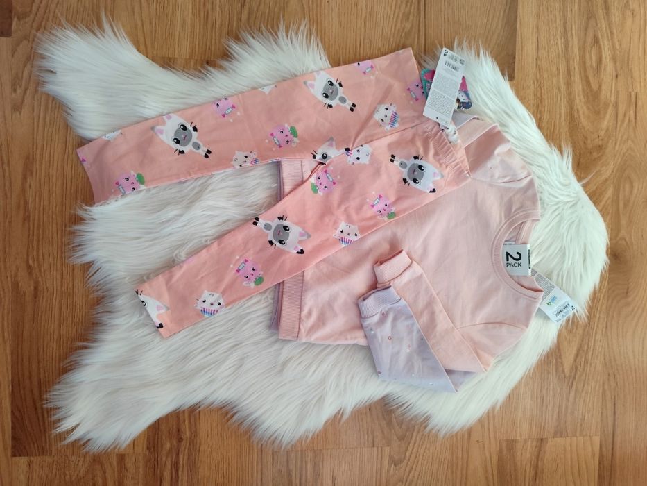 Paka nowych ubrań dla dziewczynki 98 bluzy legginsy getry