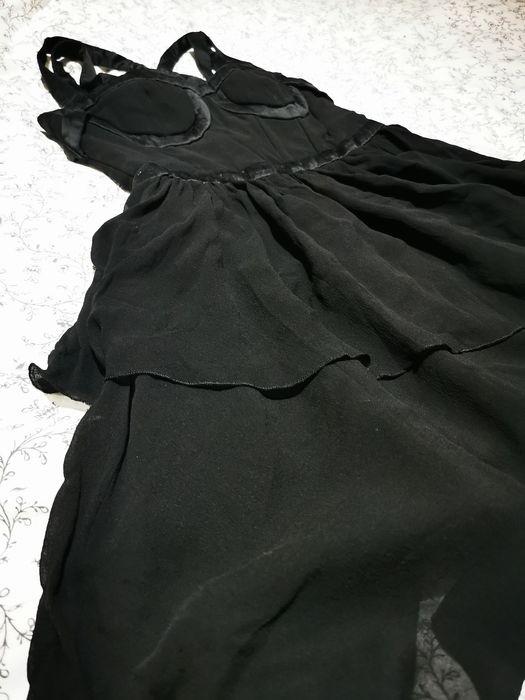 Czarna Sukienka jedwabna Versace for HM 36