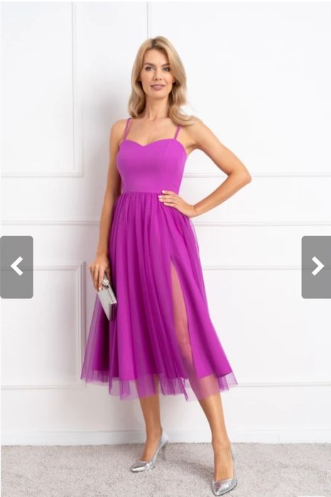 Sukienka midi magenta