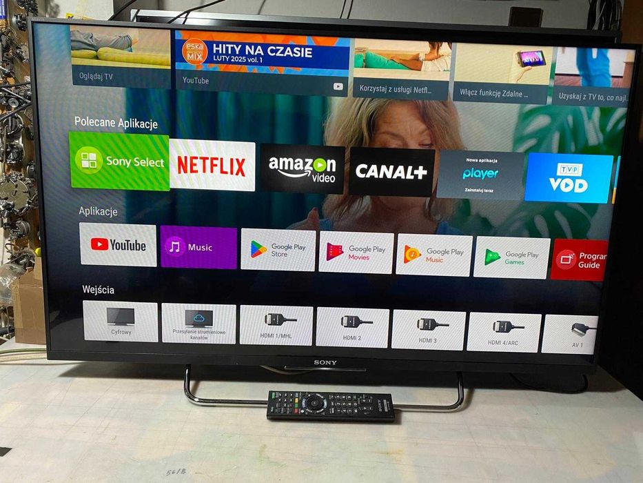 Sony LED 43 cale Full HD.  Smart TV: Android TV. Wi Fi  DVB-T2 - HYC.